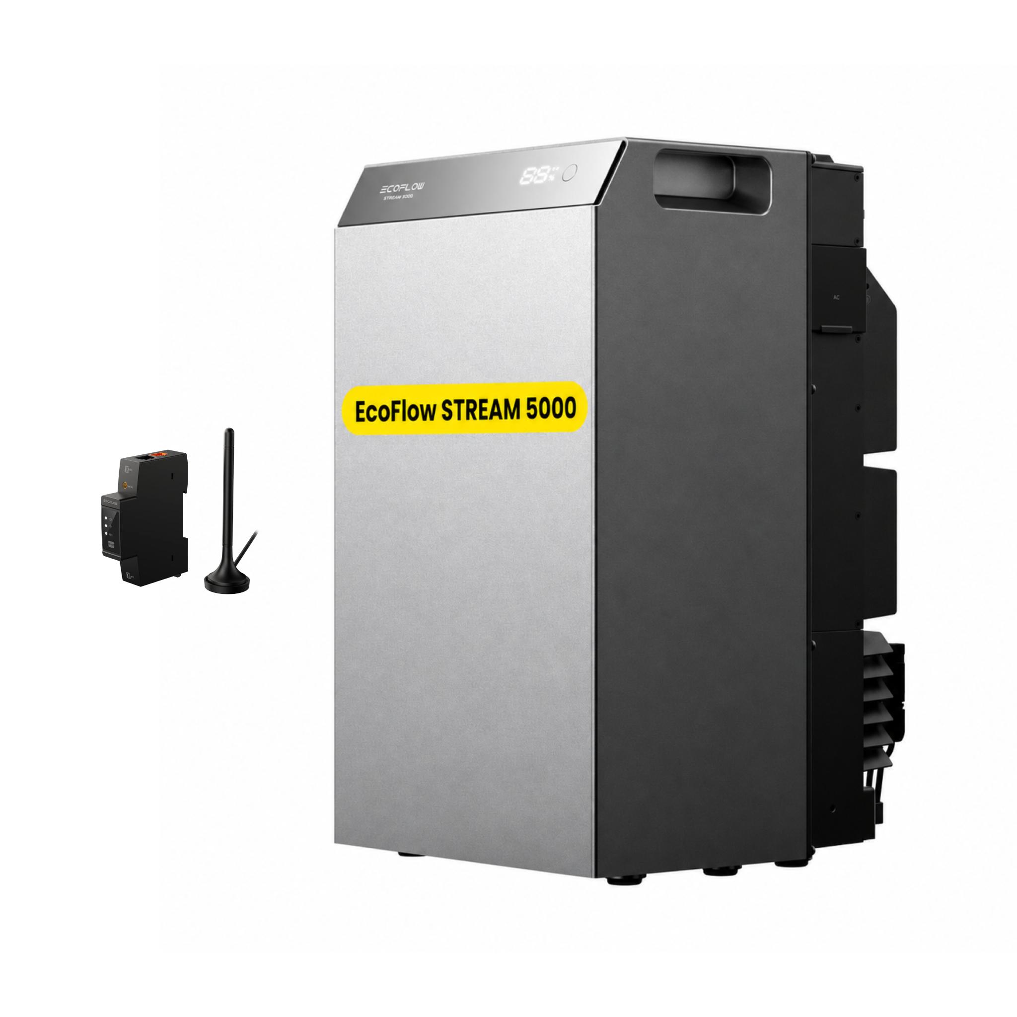 EcoFlow Stream 5000 Balkonkraftwerk mit Batteriespeicher 5kWh, 10000 Zyklen, 4 MPPT mit Smart Meter (0% MwSt)