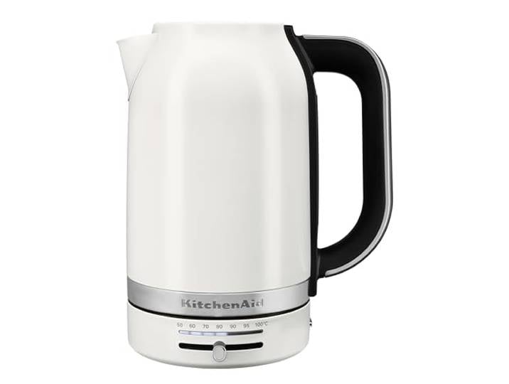 KitchenAid Bouilloire à Température Variable 1.7L\, Contrôle 50°C-100°C\, Ébullition Rapide & Jauge de Niveau d'Eau\, Blanc Porcelaine