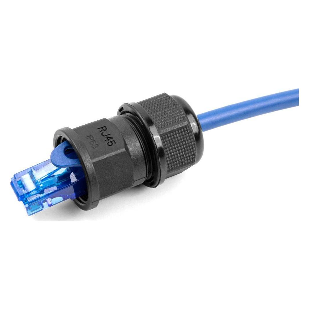Delock Durchführungskupplung für RJ45 Netzwerkkabel IP67 staub- und wasserdicht schwarz (Netzwerk Kupplung) (86995)