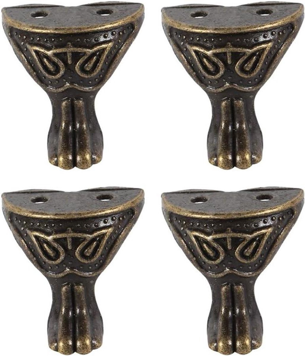 Set van 4 Hoek Decoratie Voet Protectors in Antiek Messing Stijl - Brons