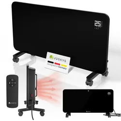 Juskys Glasheizung 2000W – Elektroheizung mit App, LED-Display & Timer, für Wand & Boden