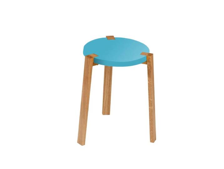 A2 Happy Hocker Türkis, Eichenbeine