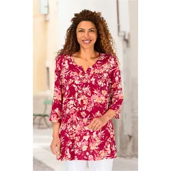 Viskose-Bluse in Druck himbeer in Größe 42 von DW-Shop, Himbeer, 42