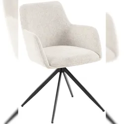 DELUKE Esszimmerstuhl PELON - Stoff Creme 56x62x81 cm | Essstühle Esszimmerstühle Küchenstühle Wohnzimmerstühle