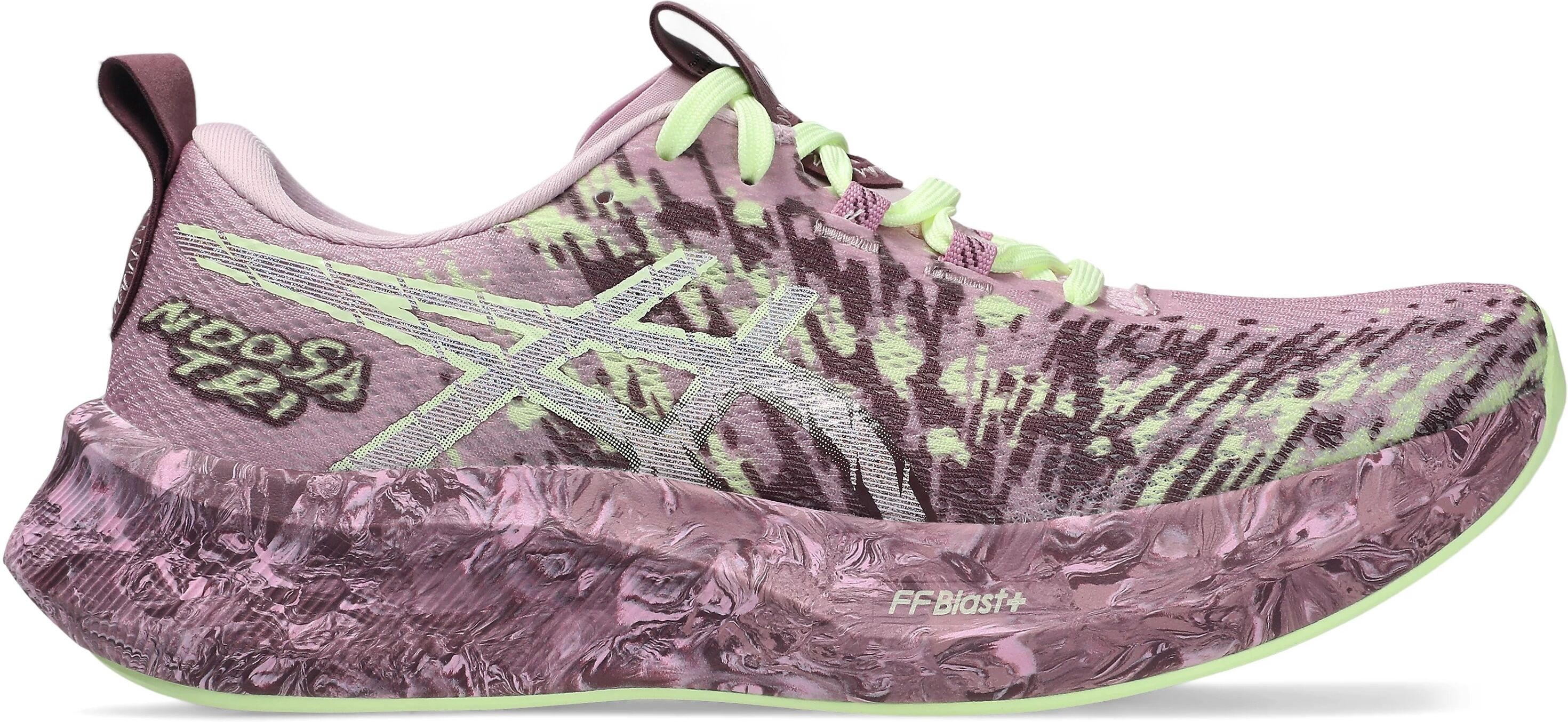 Laufschuh ASICS "NOOSA TRI 16", Damen, Gr. 43,5, hazy lila, schwarz prune, Synthetik, Schuhe Laufschuh, besonders für Triathlon geeignet hazy lila, schwarz prune 43,5