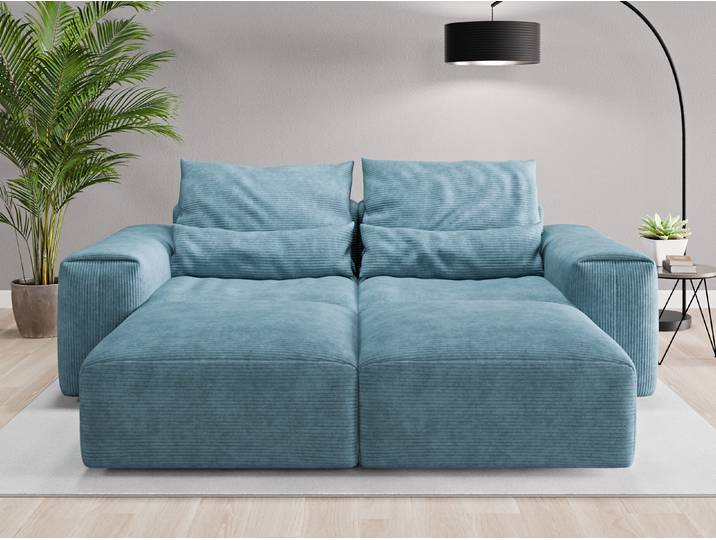 Loveseat Denver - Blau (Fernblau) - Cordstoff