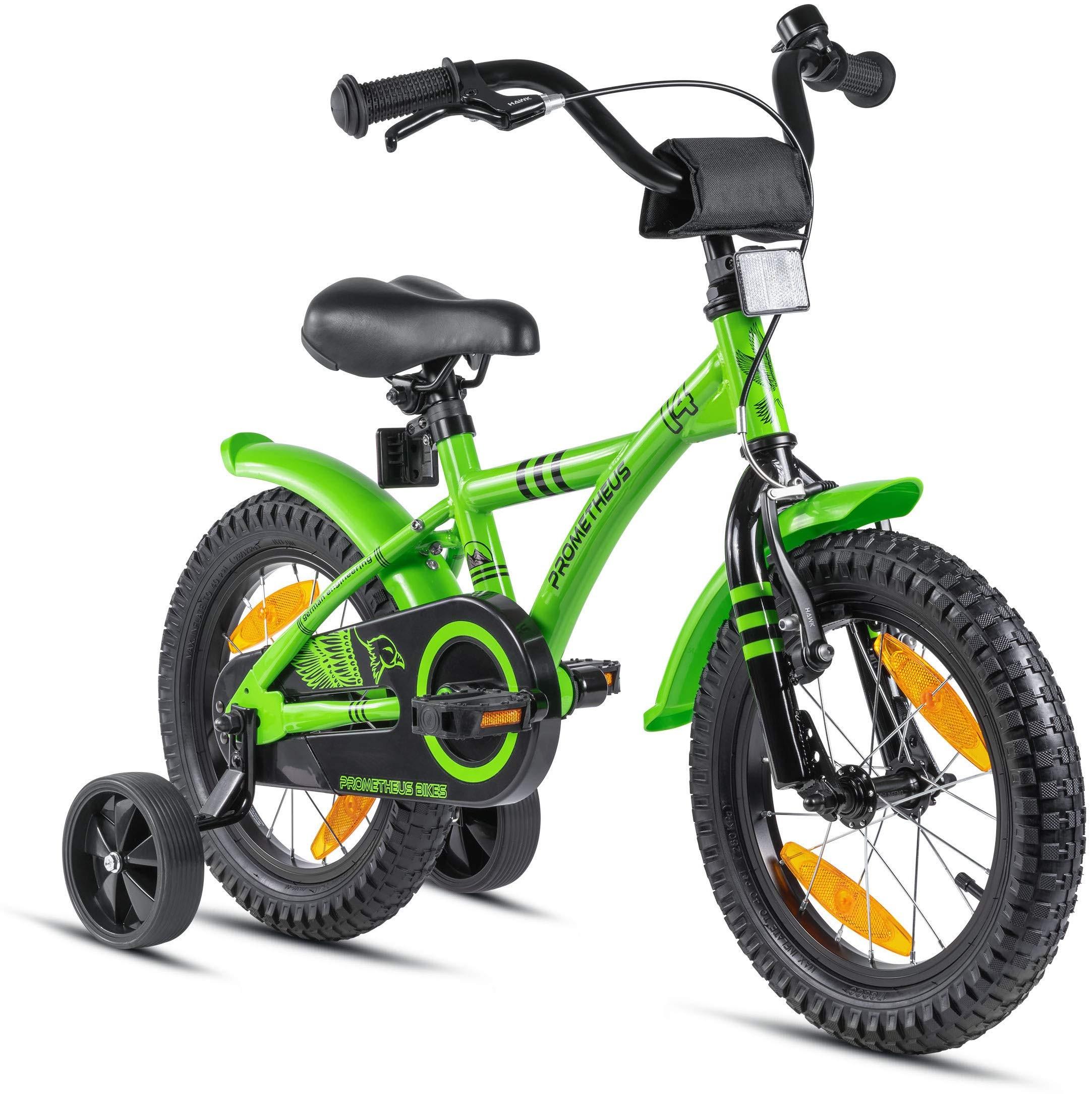 Kinderfahrrad 14 Zoll - Fahrrad für Jungen/Mädchen - Mit Stützrädern - Rücktrittbremse