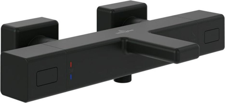 V&B Vierloch-Wannenrandarmatur Conum mit Handbrause, matt black