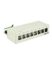 Delock Keystone Desktop Patch Panel Hellgrau RAL 7035 8 Ports (43336)