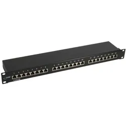 INLINE Patchfeld Cat,5e 24-fach, 48,26cm (19"), 1HE, schwarz, RAL9005