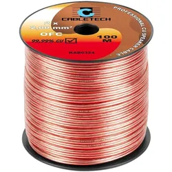 Cabletech Lautsprecherkabel OFC 2mm 100m (100 m, 2 mm2), Lautsprecherkabel
