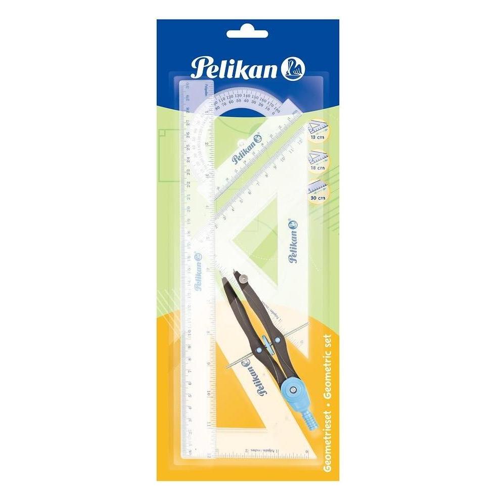 Herlitz Geometrie-Set 5-teilig Kunststoff transparent auf Blisterkarte (30 cm, Kunststoff) (41920995)