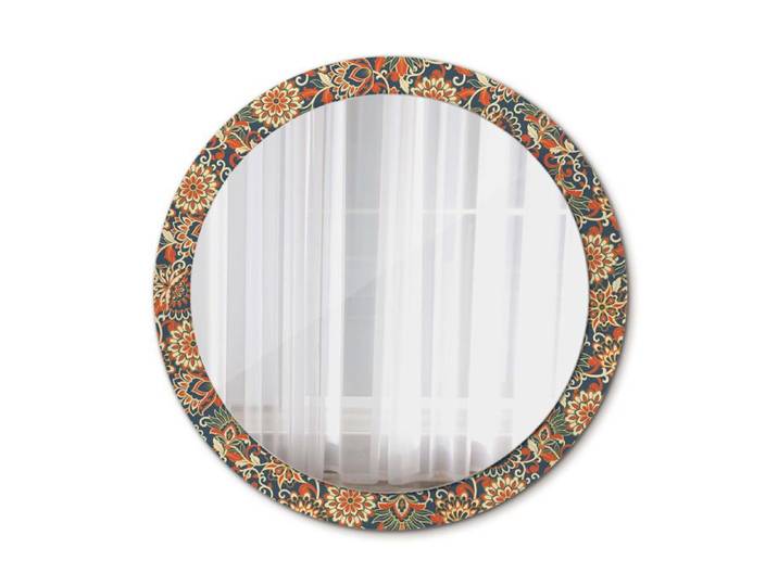 Tulup Ø 90 cm Salle De Bains Miroir Circulaire en verre-illustration florale vintage