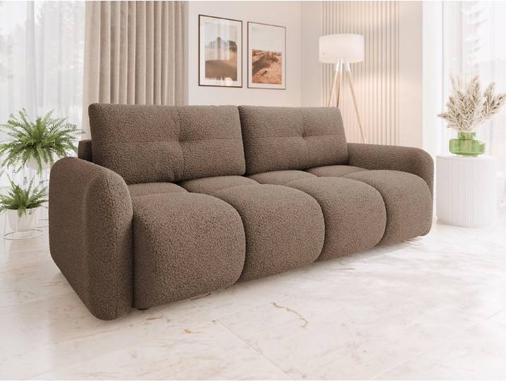 MIRJAN24 Schlafsofa Sandy, mit Schlaffunktion und Bettkasten, Rückenlehne in Form beweglicher Kissen