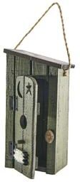 IH Casa Decor Wooden Green Outhouse Birdhouse