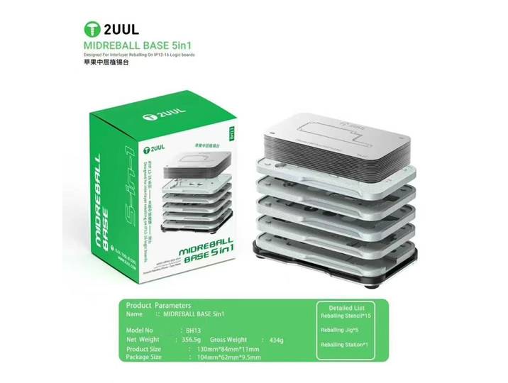 Base Midreball 2UUL BH13 5 en 1, conçue pour le reballage intercalaire sur le téléphone, cartes logiques série 12-16, magnétique Super résistant