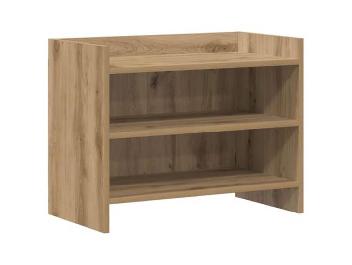 KUPTYERFG TV-Schrank 60x33x47 cm Lowboard Artisan Eiche Holzwerkstoff Kompakter Medientisch mit 2 Fächern für Wohnzimmer und Schlafzimmer. Robustes Design aus pflegeleichtem Holzwerkstoff.