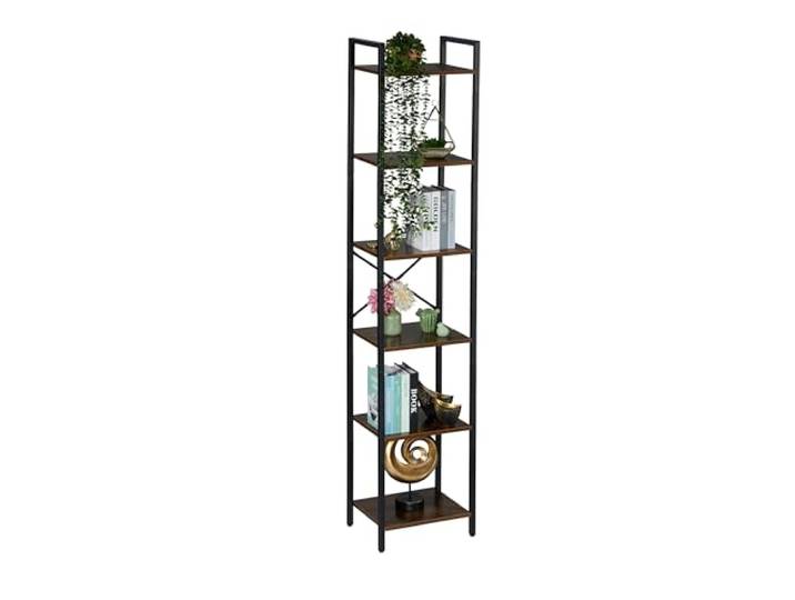 Relaxdays Bücherregal Industrial Style, Verschiedene Größen, offenes Büroregal Wandmontage, Standregal, braun/schwarz