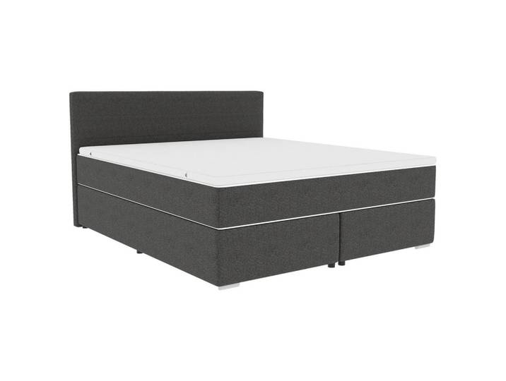 Boxxx Boxspringbett, Anthrazit, Kunststoff, H3, Höhe ca. 19 cm, 180x200 cm, Topper durchgehend, in verschiedenen Größen erhältlich, Partnermatratze mit durchgehendem Bezug, Schlafzimmer, Betten, Doppelbetten