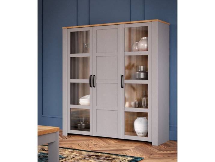 FORTE Highboard Bohol, großes Highboard 2, Glastüren, viel Stauraum, Breite 151 cm