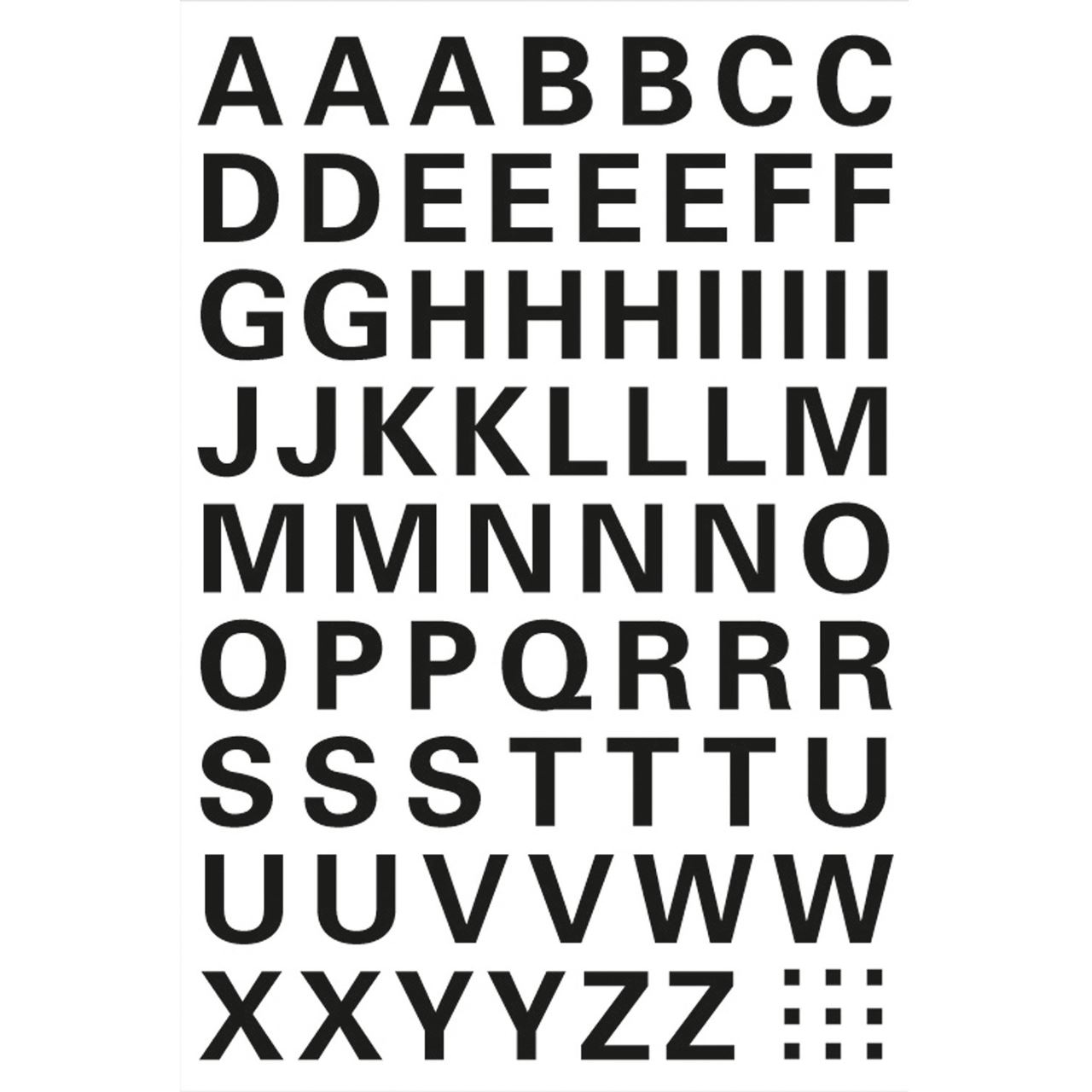 Herma Buchstaben-Sticker A-Z, Folie schwarz, 10 mm hoch