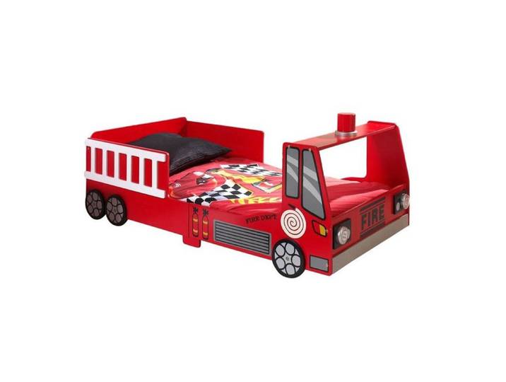 Lit Enfant  Pompier  70x140cm Rouge