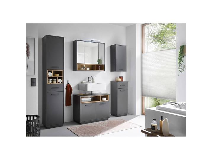 Waschbeckenunterschrank 80 x 64 x 40cm Grau/Graphit