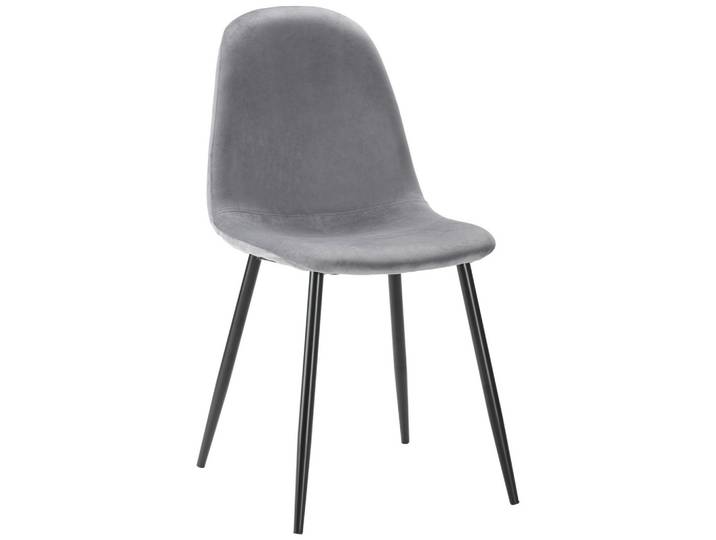 Stuhl Lio Grau Samt Gepolstert