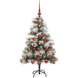 vidaXL, Weihnachtsbaum, Greta (mit LEDs und roten Bällen) (120 cm)
