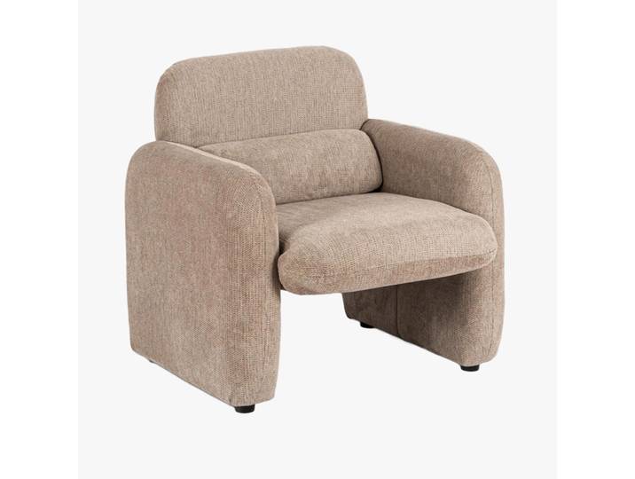 Togo Fauteuil En Tissu Beige Foncé