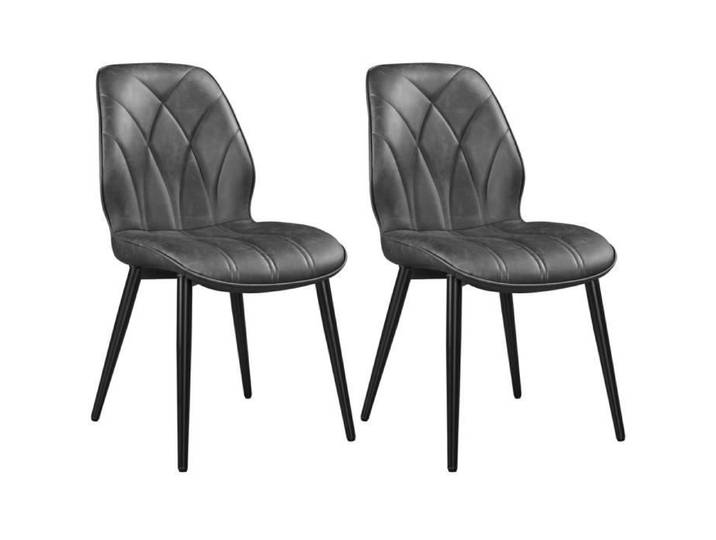 Lot de 2 Chaises de Cuisine avec Dossier Chaises d'appoint Modernes pour Salle à Manger Chambre Bureau Gris Foncé YAHEETECH