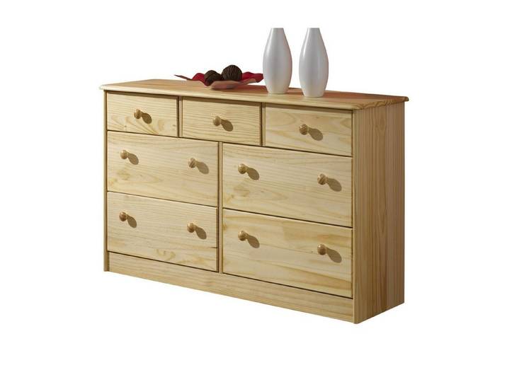 IDIMEX Kommode RONDO, Sideboard Anrichte 7 Schubladen Möbel Holz Kiefer massiv Landhaus