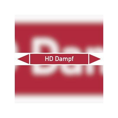 Rohrleitungskennzeichen HD Dampf - 100x15 mm Folie selbstklebend
