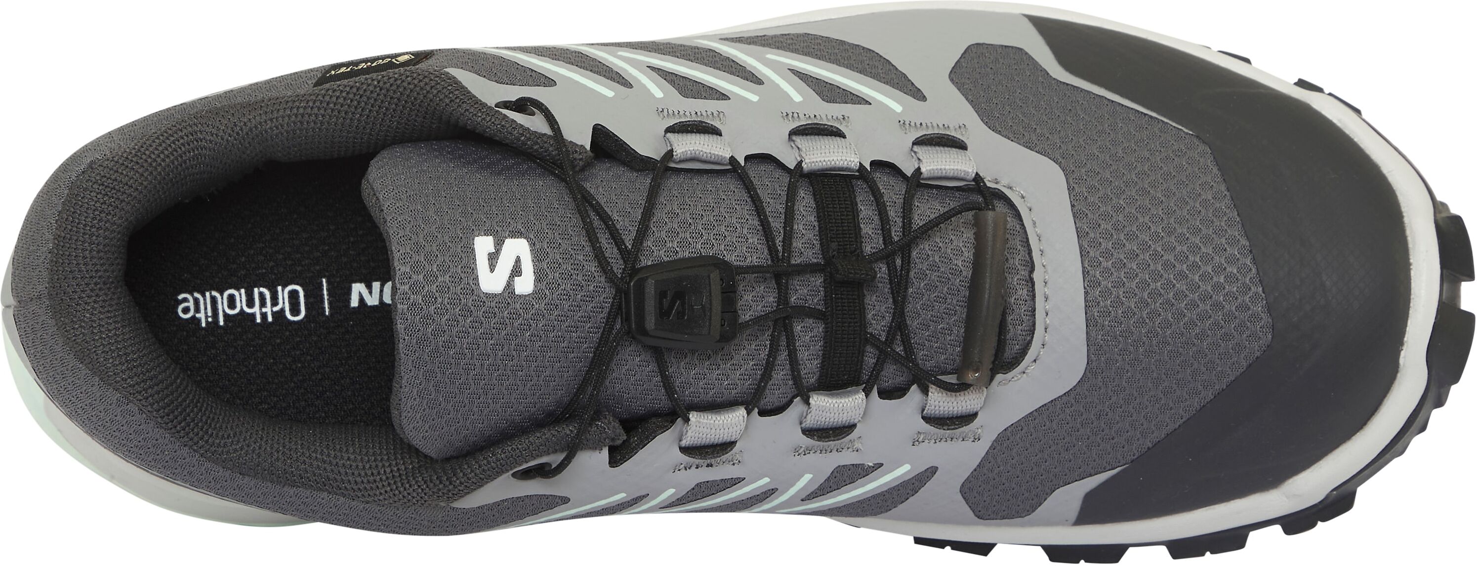 Trailrunningschuh SALOMON "XA FLYER GORE-TEX W", Damen, Gr. 43, Textil, grau (castlerock, alloy, bay), Synthetik, Textil, Schuhe Trailrunningschuh, wasserdicht castlerock, alloy, bay 43, Textil