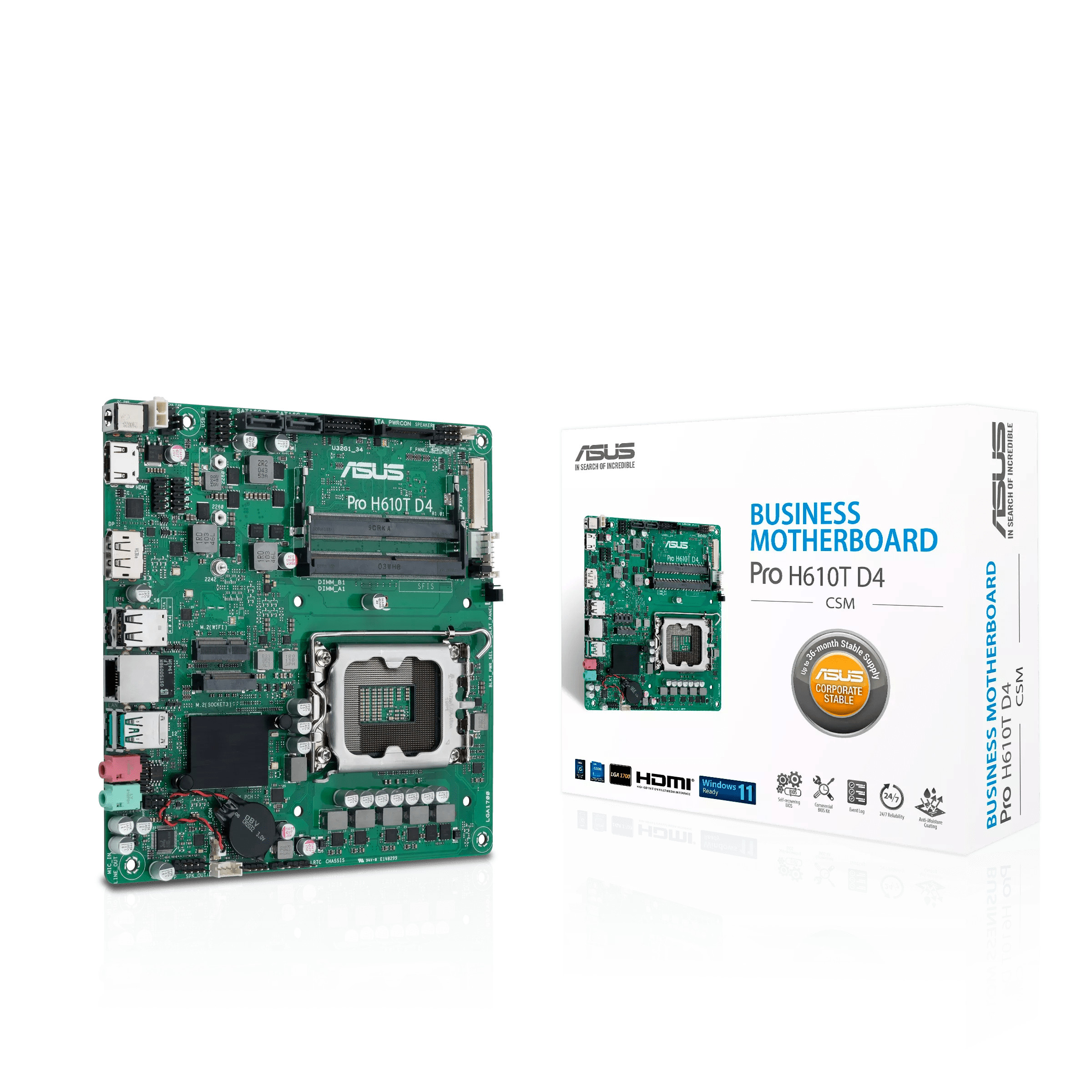 ASUS PRO H610T D4-CSM Mainboard mITX Sockel 1700 90MB1AM0-M0EAYC