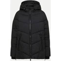 Jacke in Midi-Länge mit Kapuze 10001-Black XXL