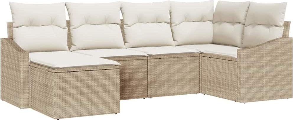 vidaXL Garten Essgruppe 6 stk. Beige und Creme