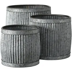 Boltze Metall Pflanztöpfe Dalia 3er, 30-40 cm, Ø 30-45 cm