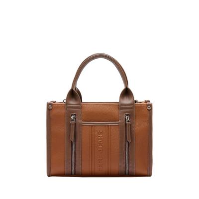 Handtasche PEPE JEANS "handbag ZADIE MAZE", Damen, Gr. onesize, braun (tan braun), 100% Polyurethan, Taschen Handtasche