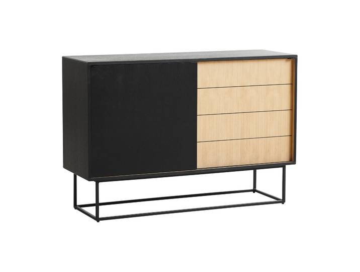 Woud Table d appoint Virka, hauteur 120 cm Chêne - noir'
