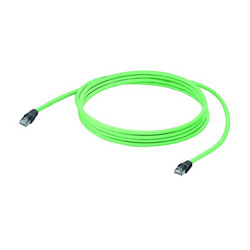 RJ45 Netzwerk Anschlusskabel CAT 5, CAT 5e SF/UTP 2m Grün Flammwidrig, mit