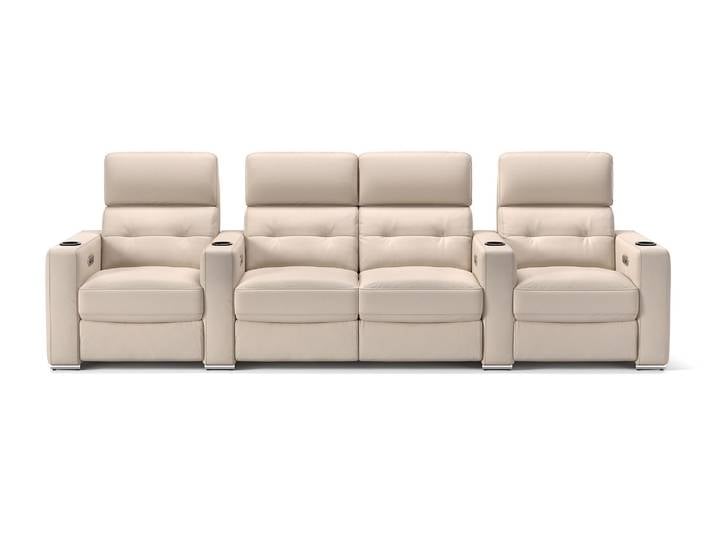 Leder 4-Sitzer Relaxsofa BARI Heimkino Sofa Cinemasofa