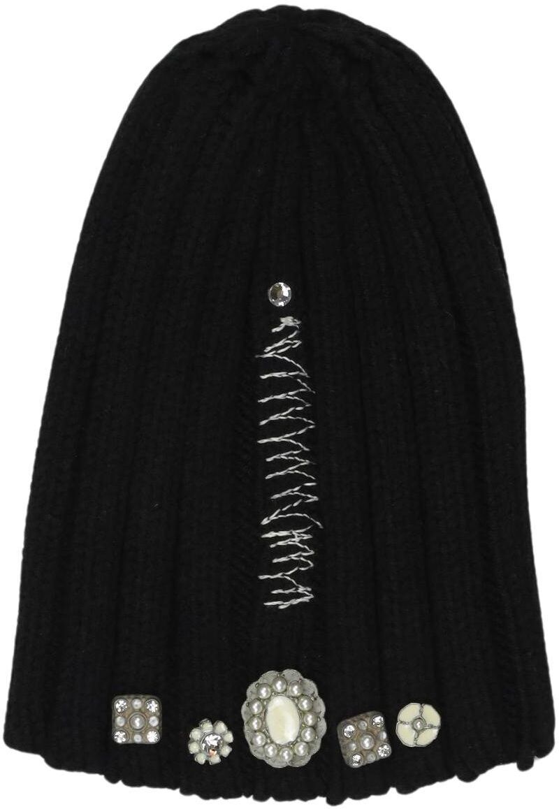 Elisa Cavaletti Damen Hut oder Mütze, Schwarz, Gr. Onesize, Synthetik / Wolle - Second Hand