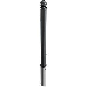 Schake Absperrpfosten 474FB, grau, aus Metall, zum Einbetonieren, Dreikantschloss, 7,6 x 135cm, herausnehmbar