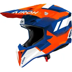 Airoh Wraaap Vision, Motocrosshelm - Blau/Neon-Orange/Weiß - XXS