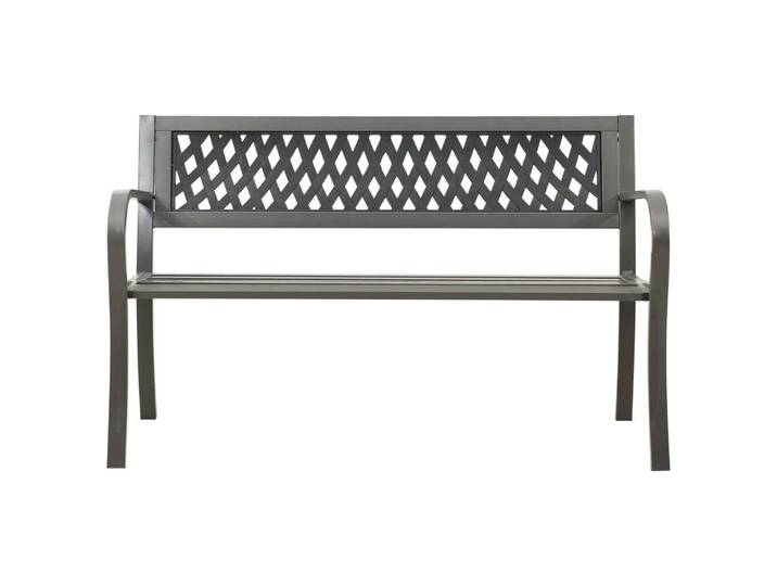 Banc de jardin 125 cm acier gris