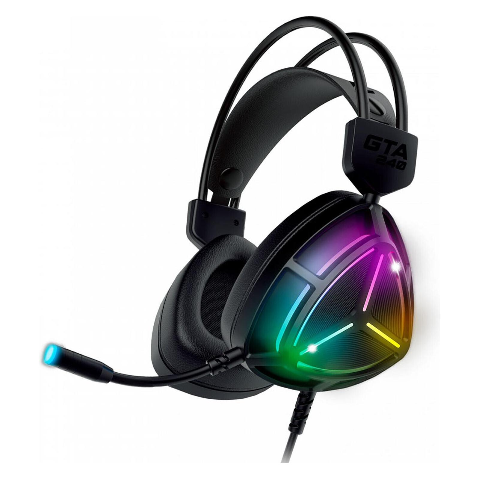 Advance Casque Gamer filaire GTA 240 RGB (Noir) (Kabelgebunden) (MIC-GTA240)