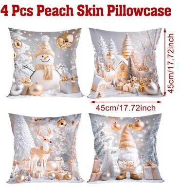 Daily Deals Depot Home Decorations Christmas Ornament Pillow Case, Merry Christmas Cushion Cover, New Year Gifts, Navidad Gifts style 2