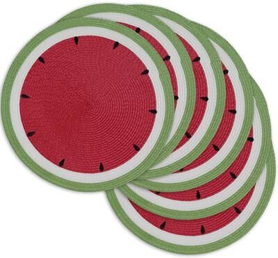 DII Summer Day Watermelon Placemats Set/6