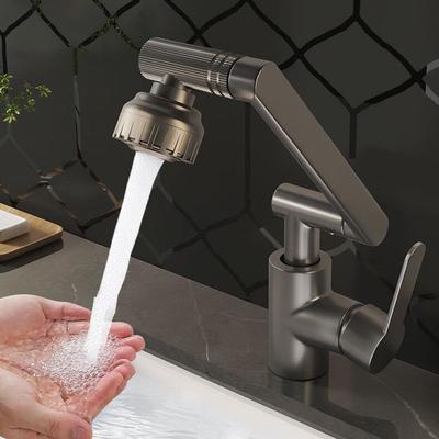 On Spot Shop Universal Rotating Faucet With Robotic Arm, Dual Mode Hot And Cold Wash Basin Sink For Kitchen & Bathroom black